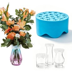부케 격자 배열기 스트레치 실리콘 꽃꽂이 재사용 가능한 꽃꽂이 DIY 부케 공용형, Blue