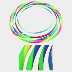 토이앤조이 삼색 칼라 단체 헬스 다이어트 어린이 유아 학생 성인 교재용 훌라후프, 1개, 빨파연(105cm)