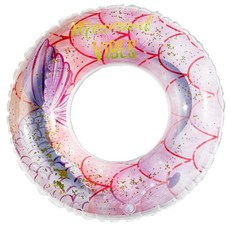 HYPZH 亮片兒童游泳圈 寶寶坐艇, 粉色亮片美人魚 圓形 60# 適合2 - 4歲, 1個