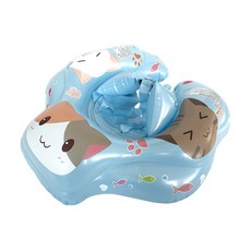 雪倫小舖 防前傾游泳圈 嬰兒泳圈 寶寶泳圈 兒童泳圈 脖圈 腋下圈 趴圈, 藍-F, 1個