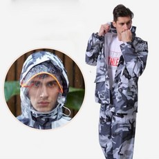 남성 밀리터리 바이크 오토바이 배달 우비 비옷 상하의 세트, 상세페이지 참조