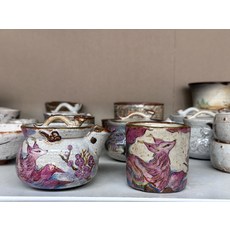 九覺堂 九尾狐紫寶瓶壺 手繪紫色金色梅花, 商品主圖, 1個