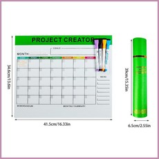 幹擦磁性日曆板，家庭日程安排板，廚房留言板，易擦拭可重複使用, A1