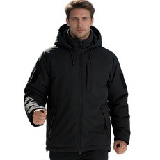 OCANXUE 남성용 겨울 재킷 방수 스키 따뜻한 스노우 코트 산악용 윈드브레이커 후드 파카 헤비웨이트 아우터 블랙. 3X-라지