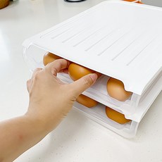 홈앤이지 에그 팔레트 슬라이딩 달걀 보관함, 화이트, 1개