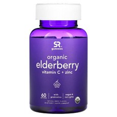스포츠리서치 Elderberry Gummies 엘더베리 60구미 비건 프로바이오틱스 아연, 1개