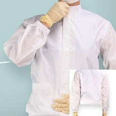 QPRO JT 01 크린룸 방진복 C카라 상의 식품공장위생복 급식실위생복, 스카이블루L, 1개