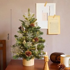 2024 聖誕樹 帶燈 桌麵擺件 傢用 迷你聖誕樹 套餐 3201, 1個, 水晶45CM