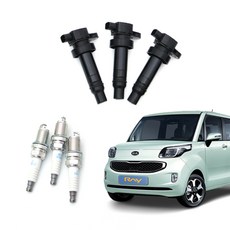 레이 점화코일 점화플러그 한 대분 교체 세트 11-17년, 1세트, 가솔린 평화발레오 코일+정품 플러그(니켈)