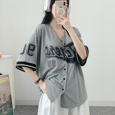 댄마샵 나인 야구 저지 반팔티 방송댄스복 줌바댄스복 에어로빅복 상의