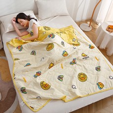 可水洗夏涼被 兒童涼被 空調被 幼稚園午睡被 兒童被 水洗棉夏被 毯子 午睡毯, 小黃鴨涼被-正反面,110X150CM