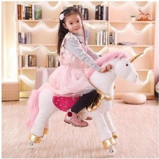 흔들 포니 사이클 목마 라이딩 선물 장난감 어린이 실내 말타기, H. 흰색 75cm (90kg)