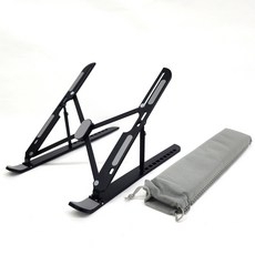 마닷플 접이식 초경량 알루미늄 노트북 거치대, 블랙, 1개