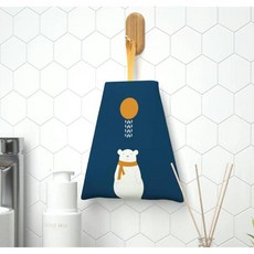 【台灣出貨】 天然珪藻泥 擦手巾 掛式可愛 除濕包 擦手包 擦手布 廚房 多用途 吸水巾 除溼 吸濕, 1個, 北極熊