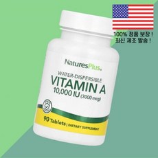 네이처스플러스 수용성 비타민 A 10000 IU 3000mcg 90정 NaturesPlus Water Dispersible Vitamin 90 Tablets