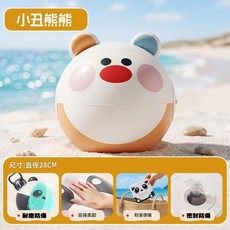 頂呱呱蛙 28cm 充氣球 彈性柔軟 戶外沙灘球 輕便易攜, 28cm小丑熊熊玩具球 動物系列, 1個