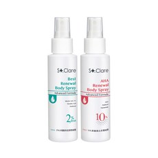 St.Clare 聖克萊爾 美體噴霧 任選組(10%果酸煥白/2%水楊酸背痘), 2個, 10%果酸煥白噴霧+2%水楊酸背痘噴霧, 100ml