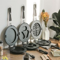 팬케익 양면팬 와플후라이팬 22cm 베이킹 계란빵, 미스터트롯쿡, 와플팬, 1개