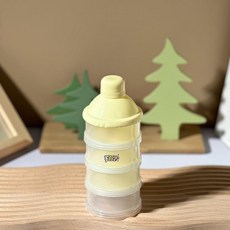 嬰兒奶粉盒 分裝 便攜式大容量奶粉分裝盒 三層分隔外出便攜透明多層奶粉盒, 新款4層粉格（黃色）, 1個