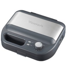 Vitantonio VWH-600 華夫餅 熱砂烘焙機 (2023最新) 可定時 易清潔, VWH-600-K 灰黑