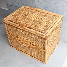 등나무 뚜껑 라탄 바구니 수납함 인테리어 소품 F104 대, 1개