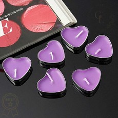 티라이트 50개입 하트 퍼플 무드 캔들 이벤트용 양초 세트