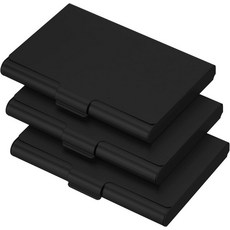 패티킬 명함 홀더 3팩 알루미늄 메탈 카드 케이스 전문 포켓 네임 신용 블랙, Black