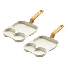 Tiger Pavilion 맥반석 3 인 1 블랙퍼스트 에그팬 화이트, 2개, 22cm