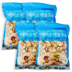 맛꾼 간편한 해물모듬 대용량 800g (오징어 새우살 문어 바지락 홍합), 4개