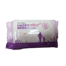 Happy bebe濕紙巾【單包賣場】南六廠製造，柔軟親膚，無酒精香精，超商取貨, 1個, 86抽無蓋款, 86張, 50g