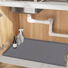 矽膠水槽墊瀝水墊，下水槽隔熱防滑墊, 蜂窩櫥櫃墊25*19inch）,黑色, 1個