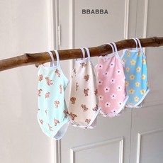 3개월 아기수영복 돌 나시 실내 물놀이 보넷 세트