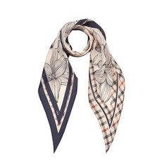 [백화점 정품] 닥스 ACC [선물포장][SILK100]네이비 체크플라워 마름모 실크스카프 DCSC3E351