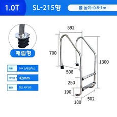 수영장 사다리 스테인레스 펜션 리조트 풀장 계단 손잡이, 2단 SL-215 두께 1.0 사전매장