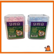 牙得安 造型兒童專用牙線棒 50支入 (顏色隨機出貨), 1個, 造型兒童專用牙線棒 50支入 顏色隨機, 藍/粉