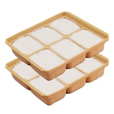 비비또 이유식 큐브 냉동 보관, 2개, 6구, 골든크림, 270ml