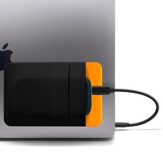 애프터플러그 2포켓 접착제 보관 파우치 SSD용 노트북 액세서리 정리함 매직 마우스 케이블 블랙 및 옐로우, Black, SSD