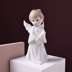 EGMI 교회 성당 인테리어 장식 소품 도자기 인형 아기 천사, 화이트
