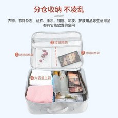 行李箱收納袋 衣服整理包 短途旅行便攜收納袋 米色, 1個, 米色,不勒手加寬2.1cm提手加厚防水麵料