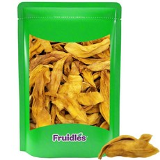 Fruidles 말린 망고 스트립 GMO 프리 쫄깃하고 단단한 탈수 망고 스트립(0.9kg(2파운드)), 1) 2 Pounds, 없음