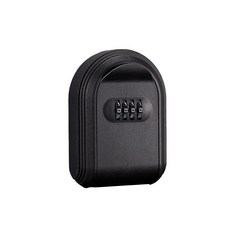 密碼鑰匙盒 - 安全耐用 方便易用 居家辦公鑰匙收納, 黑色, 1個