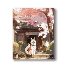 MANTO 台灣製造 大尺寸 DIY數字油畫 50x65cm 貓咪狗狗萌寵 初學者專用, 二哈的家, 1套