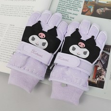 Sanrio 三麗鷗 女童酷洛米立體造型加厚刷絨防水滑雪手套