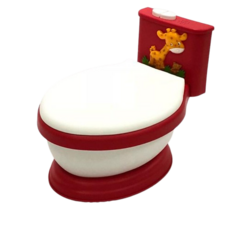 加利寶貝 長頸鹿馬桶 西瓜紅 兒童馬桶 便器 兒童仿真馬桶, 紅色