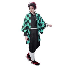 코스모눅 귀멸의 칼날 코스프레 의상 풀세트 성인용 메인 캐릭터 3인방, 탄지로, M, 1세트