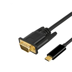 Type-c 轉 VGA 訊號轉接線 USB3.1 轉 VGA 1.8米, 黑色, 1個, 1.8m