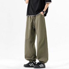 美式純色寬鬆直筒戶外休閒長褲 - 2026春季新款 運動長褲 男款