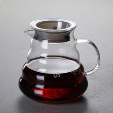 해피유통 핸드드립 커피 필터 컵 유리 드리퍼 웨이브 디자인 주방 액세서리, 800ML 구름 주전자