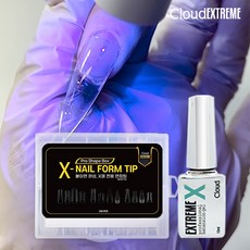 [클라우드EX] 클라우드 익스트림 X젤 클리어+네일폼팁 (세트) 쉽고 빠른 네일연장젤 엑스젤, 1개, 13ml, x클리어연장젤+네일폼팁