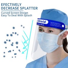 台灣 疫情防護面罩印刷中英文歀防護面罩高清隔離面罩雙面防雾防飛沫護目鏡 外出安全防護透明口罩全臉防護帽防油唾沫飛濺護臉罩, 1個, 透明款